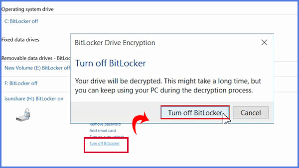 Disattiva BitLocker