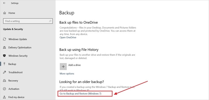Windows Backup e ripristino