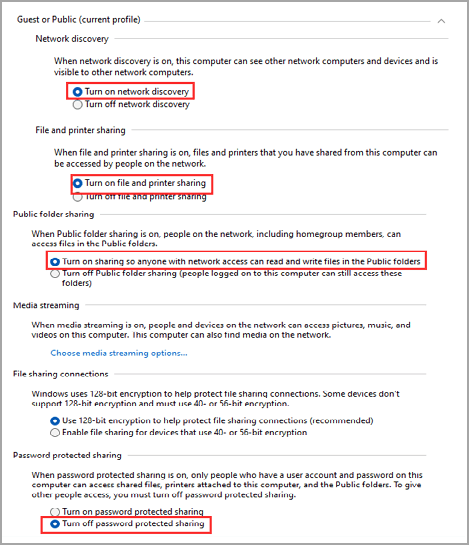 Modifica le impostazioni di condivisione avanzate