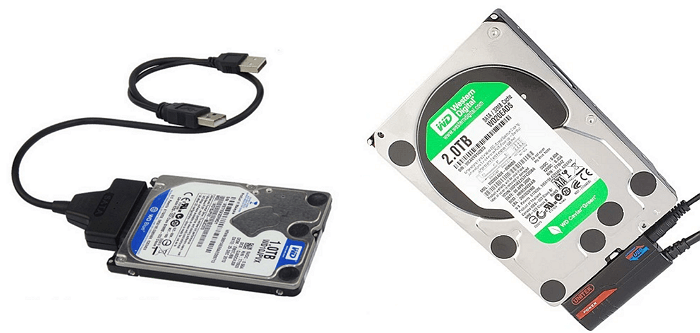 connetti l'hard disk o SSD al nuovo computer come hard disk esterno 