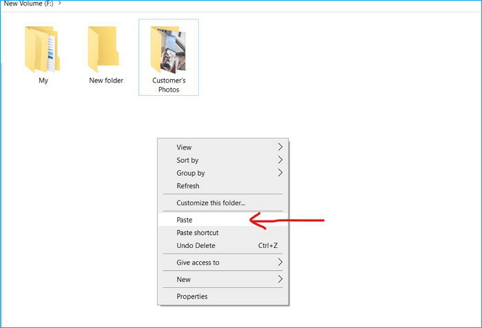 incolla i file su drive usb