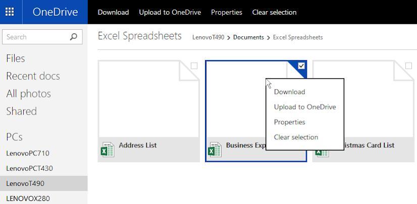 scarica i file onedrive