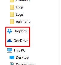 trova dropbox e onedrive su Esplora file