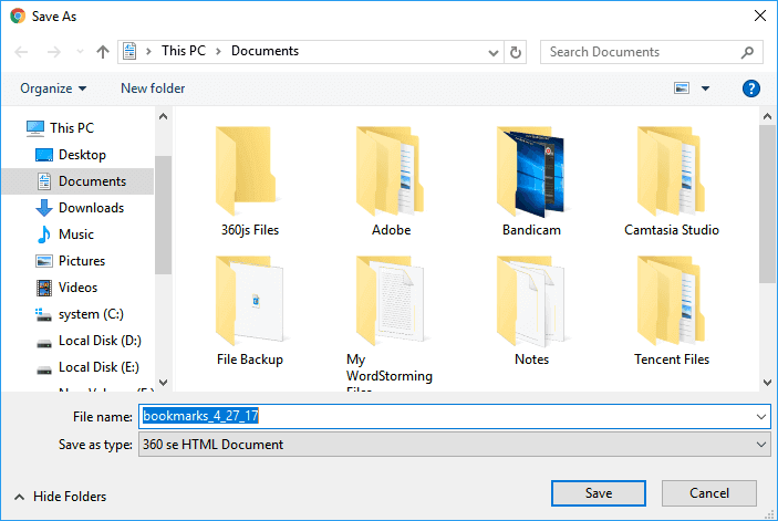 esporta e salva i segnalibri di Chrome per trasferirli su un nuovo PC