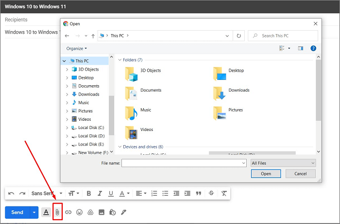 Trasferimento file via email