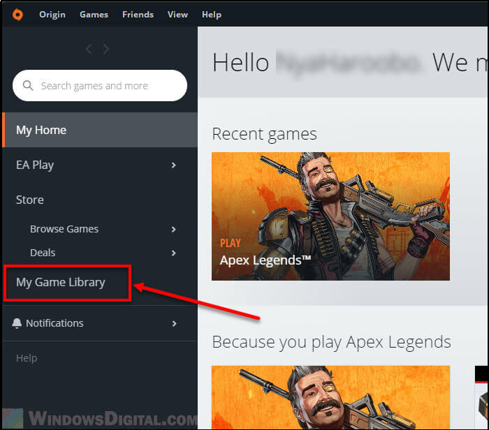 sposta i giochi di origine su un'altra unità attraverso la libreria dei giochi