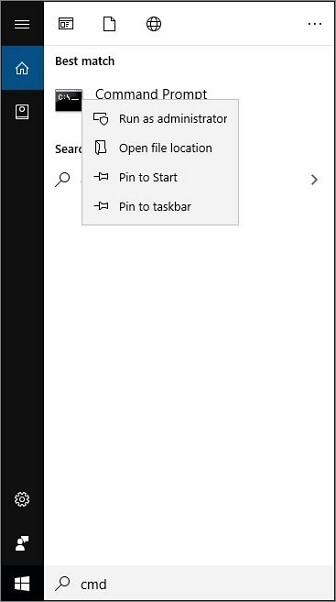 inserire CMD e fare clic destro su di esso