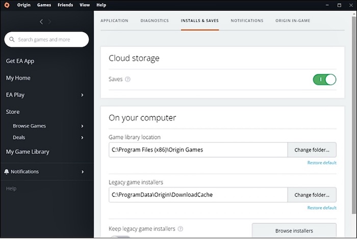 sposta i giochi di origine su un'altra unità