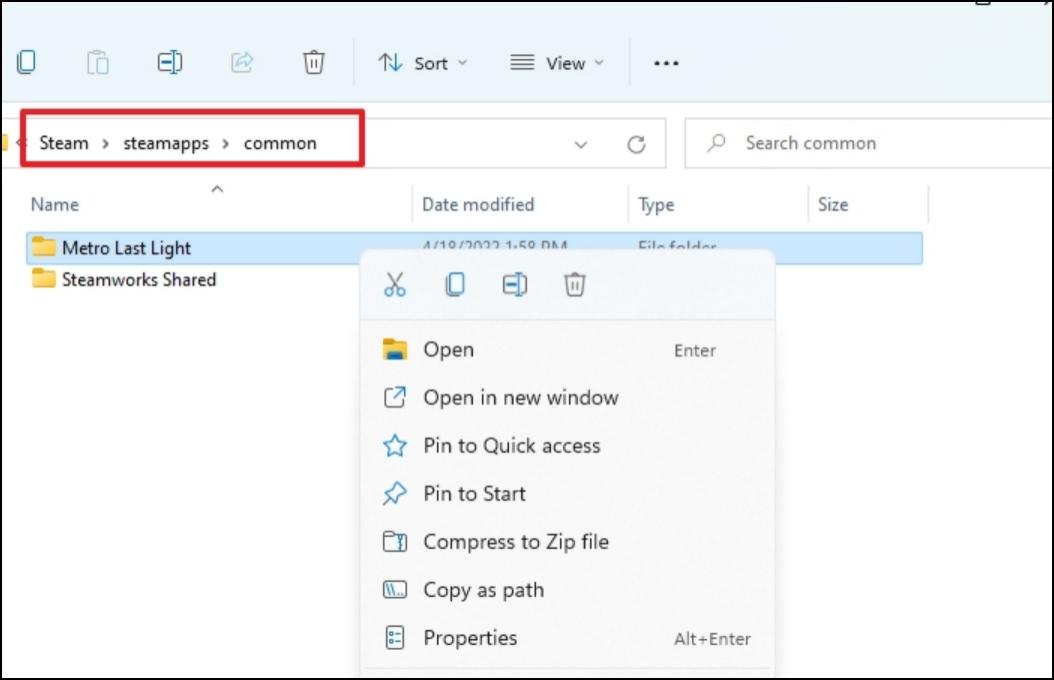 copia incolla il gioco nella cartella comune