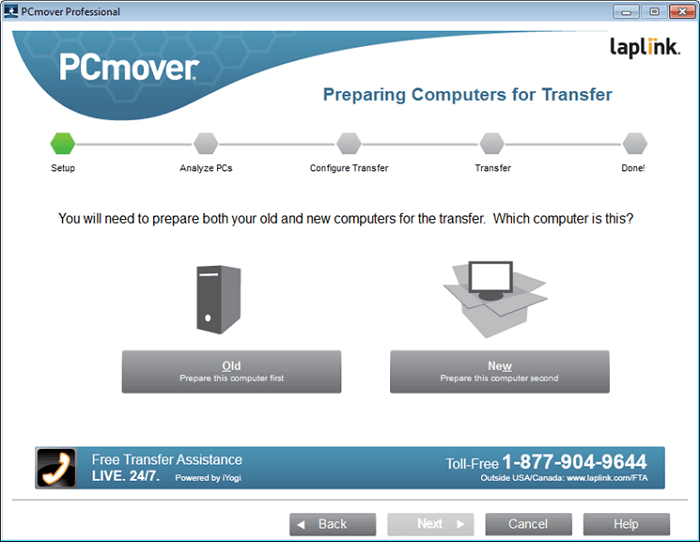 interfaccia pcmover express