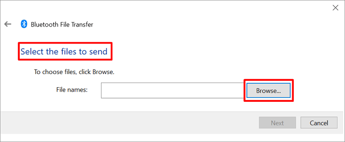 selezionare Invia file