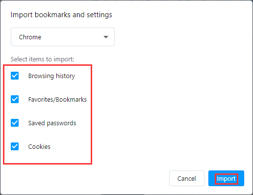 trasferisci segnalibri da chrome su opera - step 2