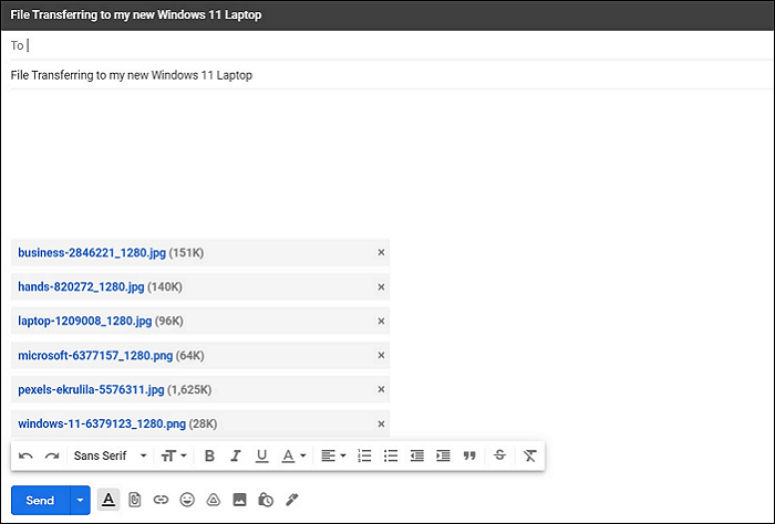 trasferisci file via mail