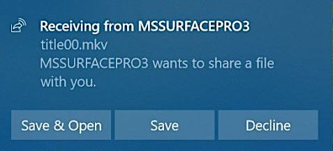 ricevere la notifica della Condivisione nelle vicinanze