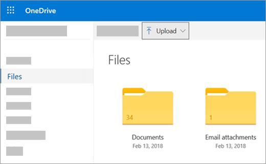 caricare file onedrive
