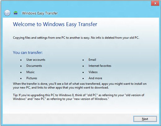 Windows easy transfer