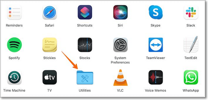 fare clic sulla cartella utilità