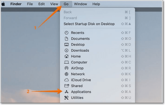 aprire la cartella delle applicazioni
