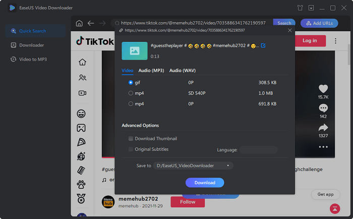 Scarica il video di TikTok in GIF - 2