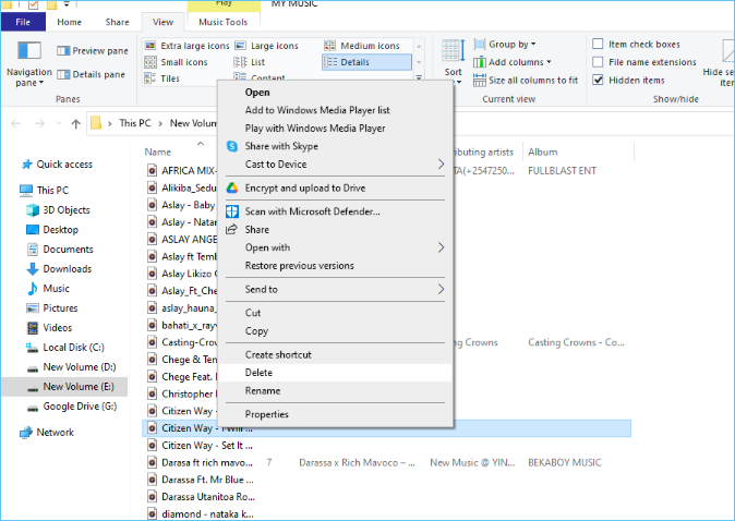 fare clic sul pulsante Elimina