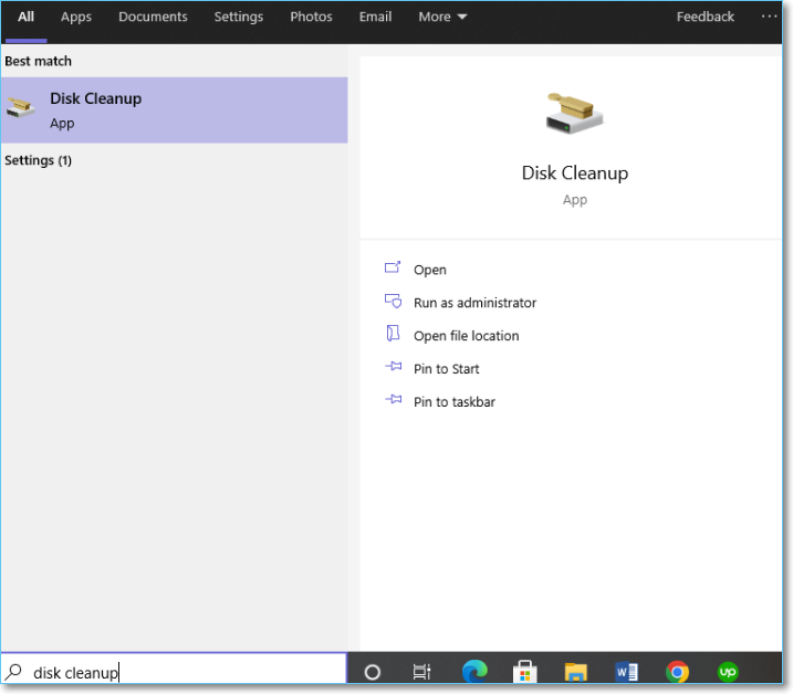 ricerca di pulizia del disco