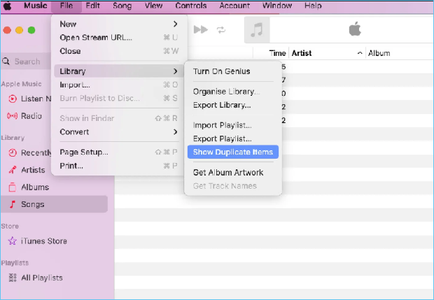 trova file audio duplicati usando iTunes