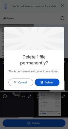 eliminare il file in modo permanente
