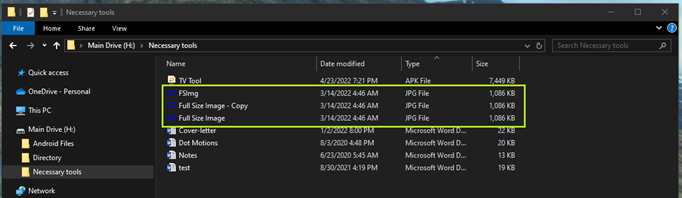 ordina i file per tipo