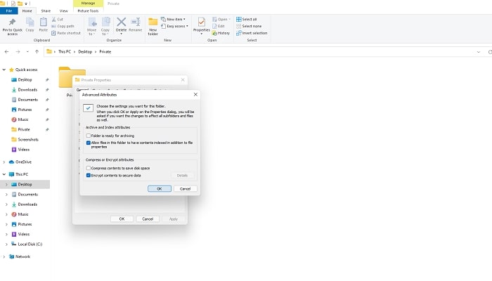 Aggiungi sicurezza alla tua cartella in Windows 11/10 - 4