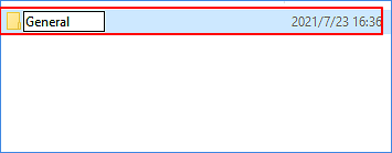 denominare la cartella creata