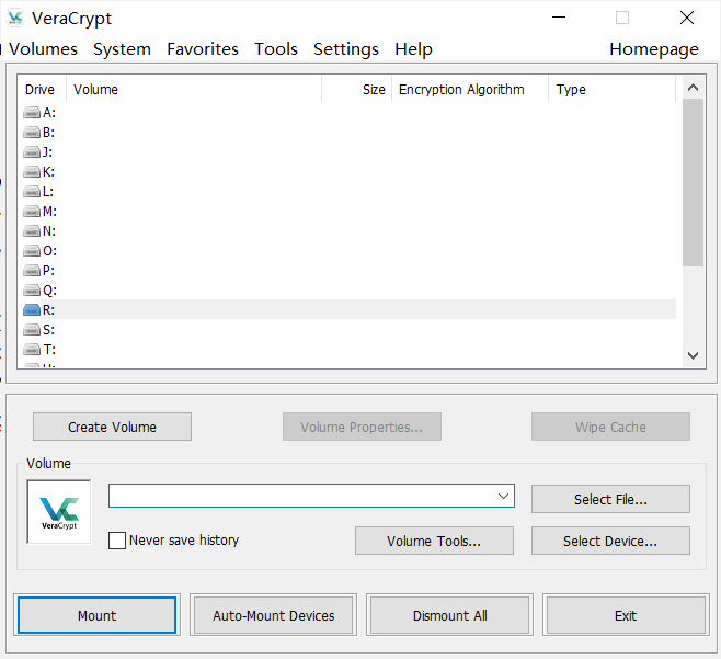 Crea un volume cifrato