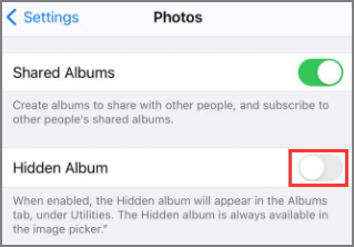 album nascosto iphone