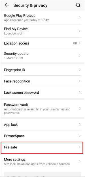 huawei file safe