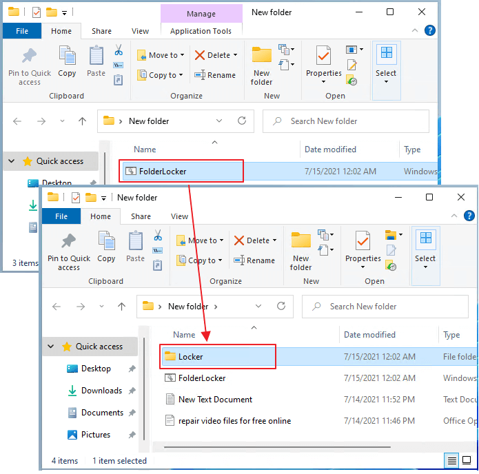 Genera una cartella dell'armadietto