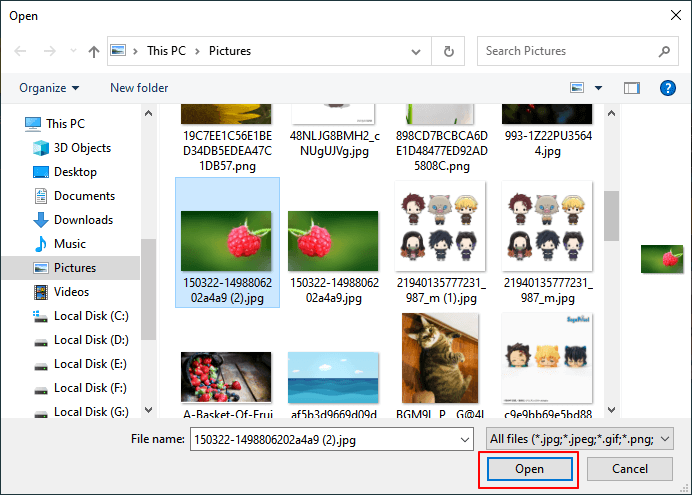scegli le immagini da bloccare