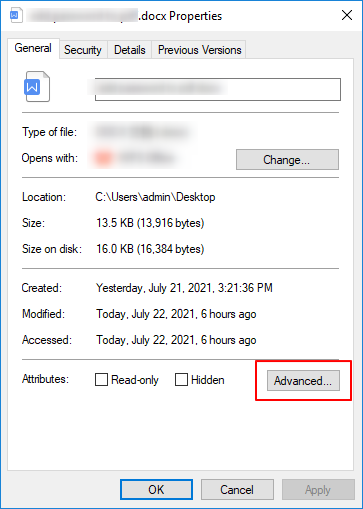 Clicca sul pulsante Avanzate