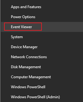 visualizza i file di log con Event Viewer