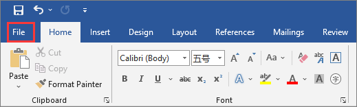 cliccare sul pulsante file