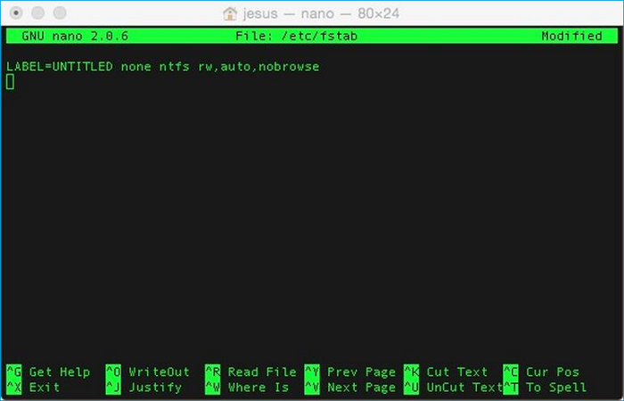 abilitare la scrittura da terminale