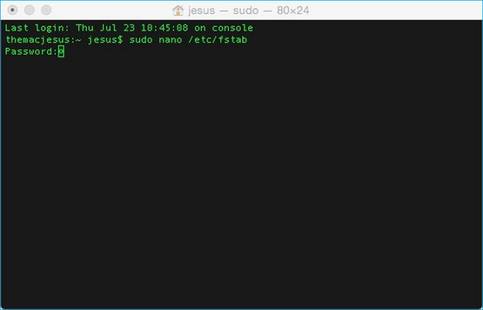 abilitare la scrittura da terminale