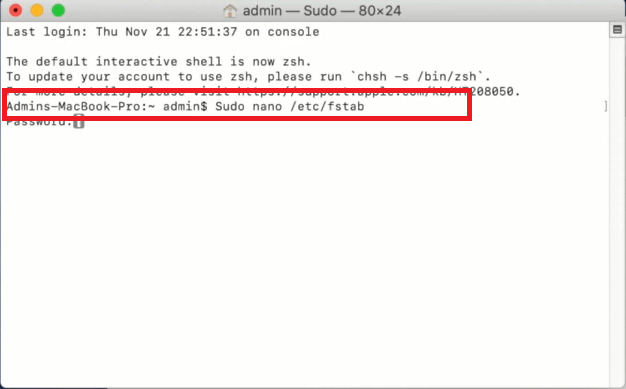 inserisci il comando