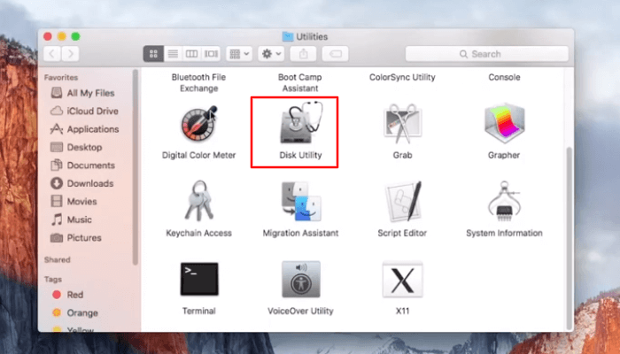 seleziona utility disco