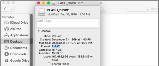 Informazioni sull'unità flash