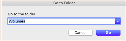 digitando /volume vai alla cartella