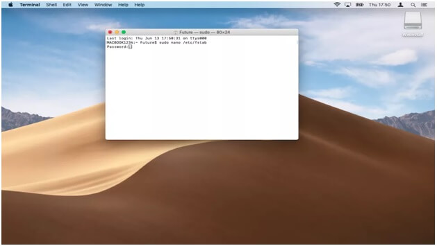 Esegui terninal su Mac