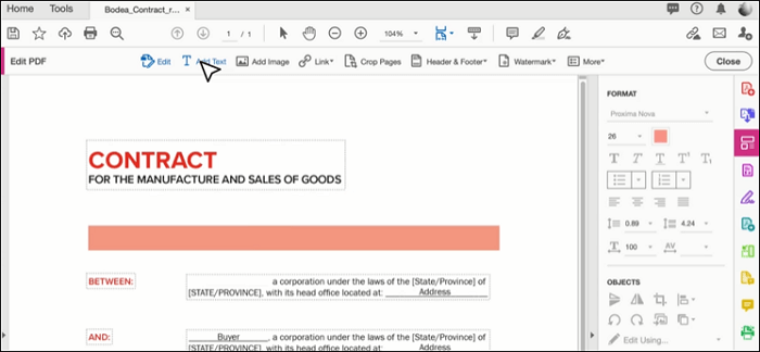 cambiare la dimensione del carattere in Adobe