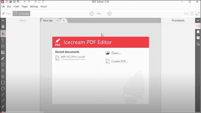 Icecream PDF - software di PDF editing in Windows 10 
