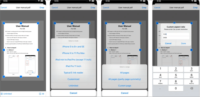 ritagliare PDF su iPhone
