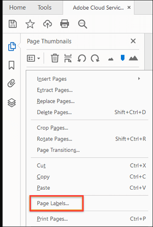 Rinumerare la pagina pdf in adobe 1