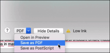 salvare come pdf su mac